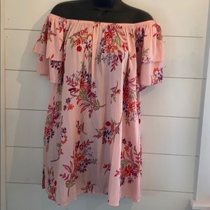 Pink flowered blouse